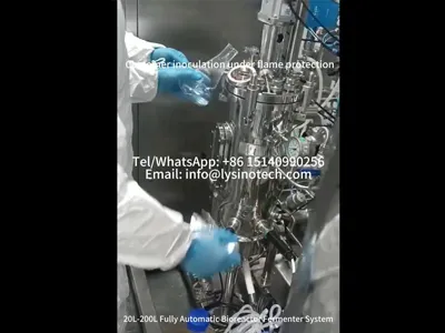 Customer inoculation under flame protect, 20L-200L Fully Automatic Stainless Steel Bioreactor Fermenter System Sinotech